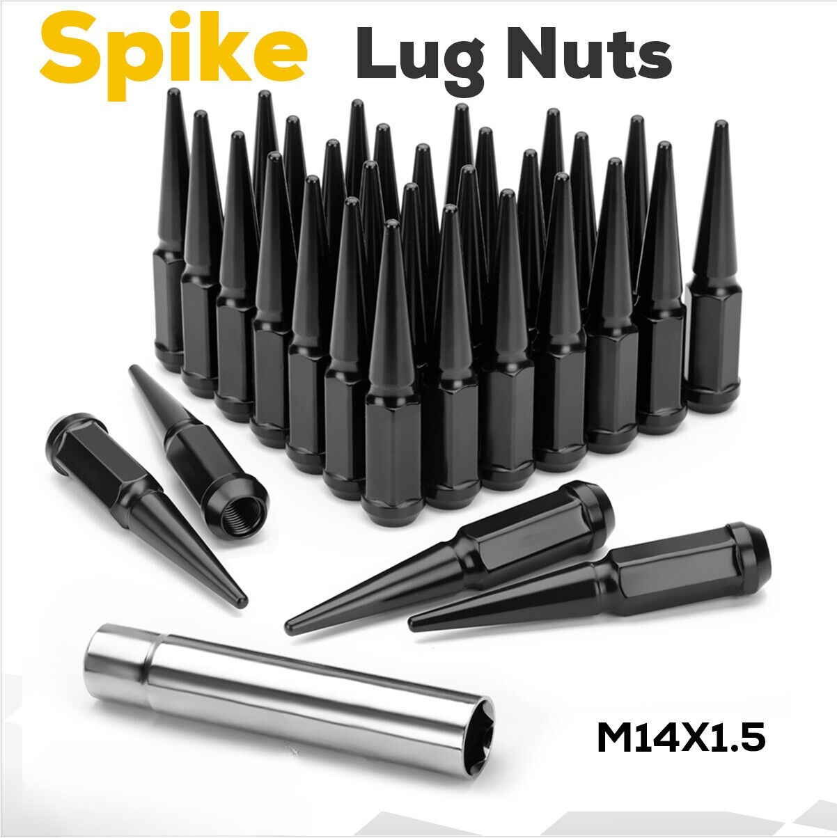 32-Piece Red Spline Lug Nut Kit (M14x1.5) + Key For 2012-2022 Ram 2500 & 3500 - TJ Brand