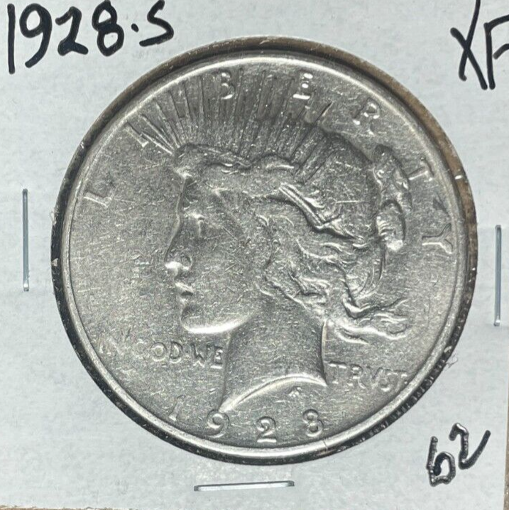 1928-S PEACE SILVER DOLLAR -XF ~NICE COIN~