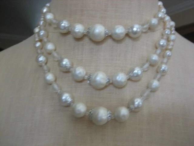 Three bead hotsell pearl necklace