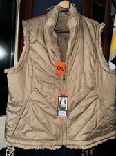 Nicole Miller Ladies Reversible Gilet, Size Xxl Beige Camel Teddy Bear Bnwt Ykk
