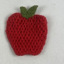 Red Apple Sew On Appliqu  Patch 2x1.5 Inch New Without Packaging