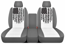Silver White Truck Seat Covers Made to Fit 2007 to 2014 GMC Yukon 40 20 40 Seats