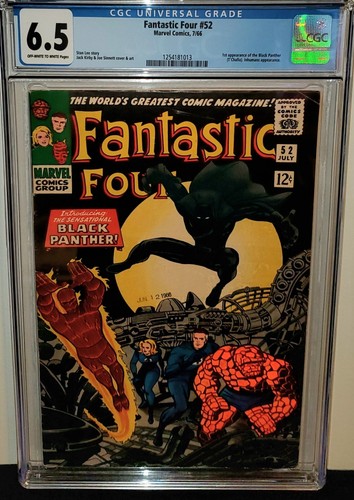 Fantastic Four #52 CGC 6.5 1ST PRINT! 1. App von T'Challa dem schwarzen Panther! MCU - Bild 1 von 2