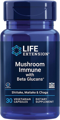 Life Extension Mushroom Immune with Beta Glucans 30 vegetarian capsules