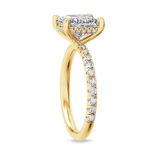 2.05 Carat H VS2 Princess Cut Lab Grown Diamond Engagement Ring 14K Yellow Gold - Picture 4 of 5