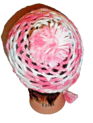 Handmade Hand Crafted Adult Knit Skull and Heart hat black gray and pink Y2K Goth Punk Handmade Knit Cross Skull Star Bone Cat Ears  main image 4