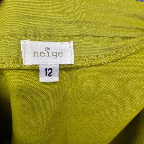 Preppy Mini Skirt Girls 12 Lime Green Duck Canvas Zip Pocket Y2K NEIGE USA 26x16 - Picture 3 of 10