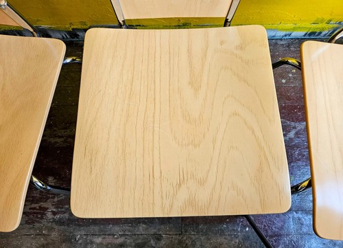 LOT of 8 KUSCH+CO 2000s RETRO LOOK HOT MOULDED PLYWOOD STACKING CHAIRS FREE SHIP - Picture 9 of 21