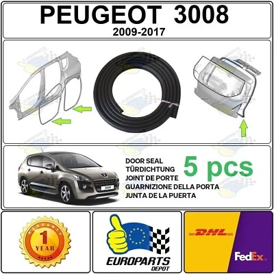 WINLAS PEUGEOT 3008 (2009-2017) KIT DE JOINTS DE PORTES POUR PORTES ET COFFRE 5 PCS
