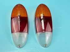 VW Karmann Ghia 8/1969-7/1971 Hella Tail Light Lens Set with defects Genuine NOS
