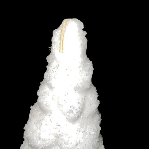 Vintage Paragon weiß mattiert Baumkerze OVP nie beleuchtet Weihnachten Glitzer - Bild 6 von 6