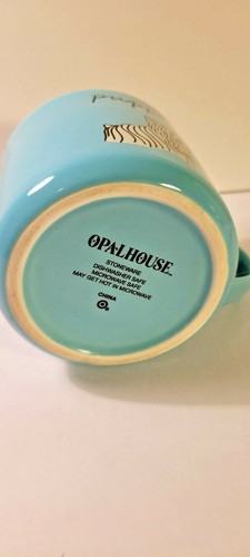 Large Opalhouse Ceramic Coffee Cup Light Blue with White Shaggy Pupper 14oz - Picture 5 of 5