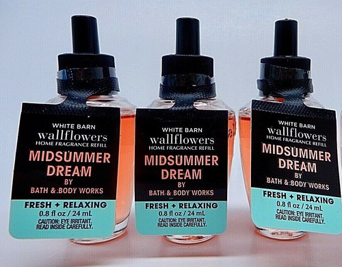 3 BATH & BODY WORKS WHITE BARN MIDSUMMER DREAM WALLFLOWERS HOME FRAGRANCE REFILL - Picture 7 of 12
