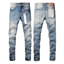 Purples Jeans Men Fashion Patch Repair Low Rise Skinny Denim Brands Pants