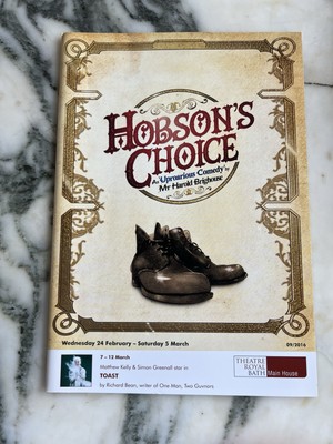 Theatre Programme play  Hobson s Choice  Martin Shaw, Christopher Timothy 