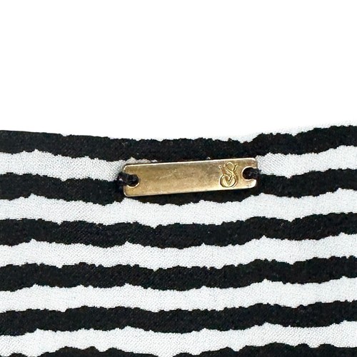 VICTORIA’S SECRET Dress Faux Wrap Small Black White Stripe Spaghetti Straps U145 - Picture 6 of 8