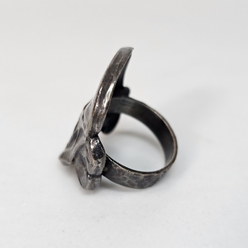 Anillo Calavera Plata Esterlina Vintage Talla 6.25 Motociclista Gótico Metal Huesos Cruzados Esqueleto - Imagen 3 de 12