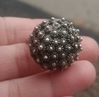 Vtg 1940's Mexico TCC Sterling Silver Cannetille Dome Ring Flower Design Adj. — photo 9