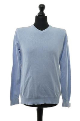 Tommy Hilfiger Herren Pulli Pullover S blau hellblau leicht V-Neck Feinstrick