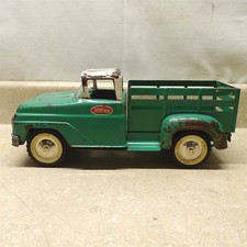 Vintage Tonka Step Side Pick Up Truck, Farm Stake Rack, Sheep Livestock Green