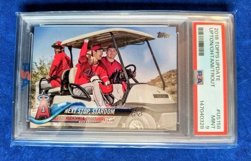 2018 Topps Update Shohei Ohtani/ Trout #US158 Next Stop Stardom RC PSA 9