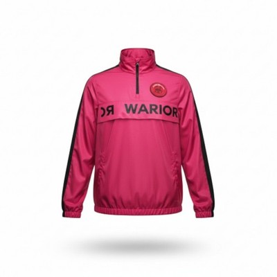 Once We Were Warriors Windbreaker Jacket Men s L Pink Half Zip Streetwear
