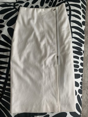 MaxMara Pencil Skirt Ivory Wool Size 38
