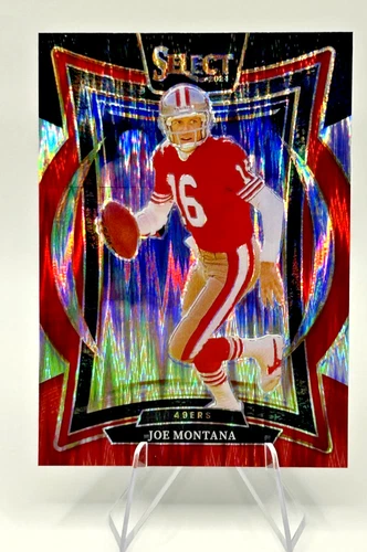 2024 Panini Select Concourse Joe Montana #70 Black & Red Shock Prizm 49ers