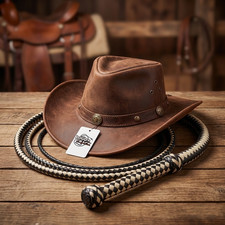 Professional 8FT Handmade whip Equestrian bull whip Cowhide Leather Bullwhip