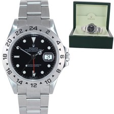 1999 MINT Rolex Explorer II 16570 Stainless Steel Black Dial GMT 40mm Watch Box