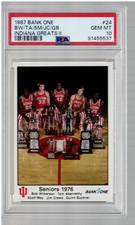 #24  indiana greats SCOTT MAY  QUINN BUCKNER JIM CREWS  1987  BANK ONE PSA 10