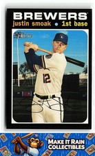 Justin Smoak 2020 Topps Heritage #533 Milwaukee Brewers Baseball