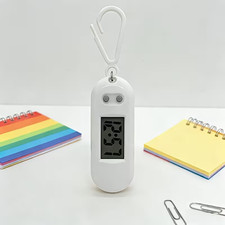 White LED Digital Keychain Pocket Watch Mini Watch Portable Keyring Watch