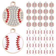 40 Pcs/20 Pairs Sports Charms, Baseball Charms for Jewelry Making, Enamel Rhines