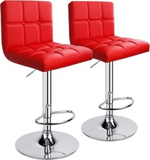 Leader Accessories Bar-Hocker (2er-Set) Barstuhl mit Lehne 62-83cm Drehstuhl Rot