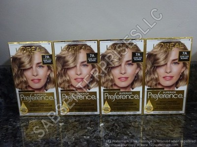 4 L'Oreal Paris Superior Preference #7A DARK ASH BLONDE Permanent Hair Color Dye