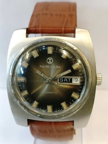 FAVRE-LEUBA 25J DUOMATIC DUAL TONE BROWN DIAL 75043 SWISS MEN'S WORKING - Picture 3 of 20
