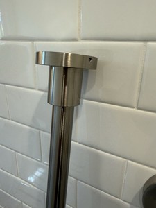 Gatco Modern Minimalist 60 In. Straight Shower Rod Set in Satin Nickel #829SN