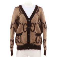 Gucci Women's Reversible V-Neck Cardigan GG Mohair Blend