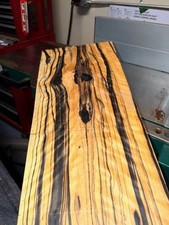 36" CURLY BLACK AND WHITE EBONY 9" X 36" X 1-1/4” FOR RESAW SMALL INCLUSIONS