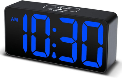 Small Digital Alarm Clock for Bedroom, Large Big Numbers Display with Brightness