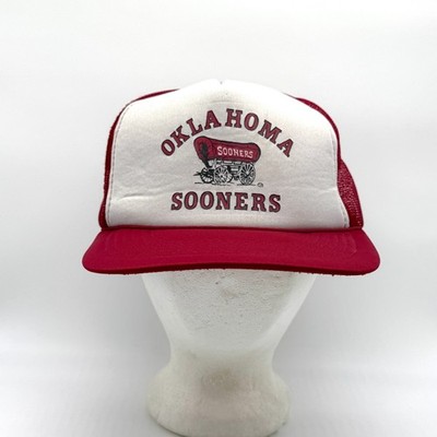Vintage Oklahoma Sooners Snapback Trucker Mesh Foam Hat Red White Retro Youngan