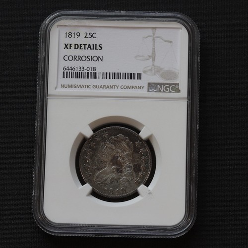 1819 Capped Bust Quarter 25C NGC XF Details • Mintage 144,000 • Corrosion - Picture 2 of 9