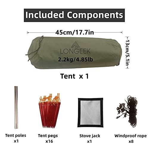 Tienda de campaña para 2-4 personas 4 estaciones mochilero ultraligero fácil tipi caliente - Imagen 5 de 6