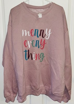 Live Outside The Limits  Merry Every Thing  SZ XL Women Oversized Sweatshirt NEW