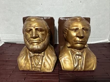 Joseph Smith  & Brigham Young Pottery  Bookends - LDS Mormon Historical Figures