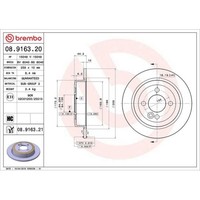 2X Brembo Bremsscheibe Hinterachse Prime Line - Uv Coated FüR Mini
