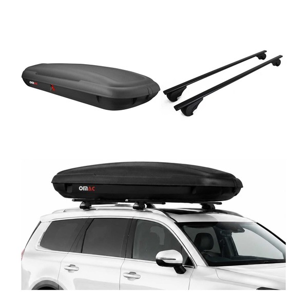 Carbonlook Dachbox 480L + DachträGer VW Sharan II 2010-2023 Schwarz AbschließBar-image