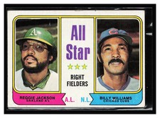 1974 Topps #338 All-Star Right Fielders - Reggie Jackson / Billy Williams