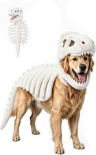 Pet Dino Skeleton Costume, Glow-in-Dark, Medium/Large Dogs Cats Halloween